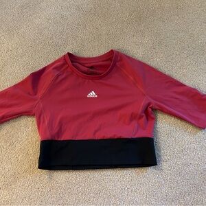 Adidas cropped short sleeve workout top